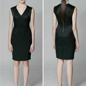 Zara Basic Black Sleeveless Sheath V-neck Mini Dress Size XS